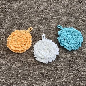 Handmade Face Scrubbie/Baby Bath Pouf/Exfoliating Loofah Set of 3